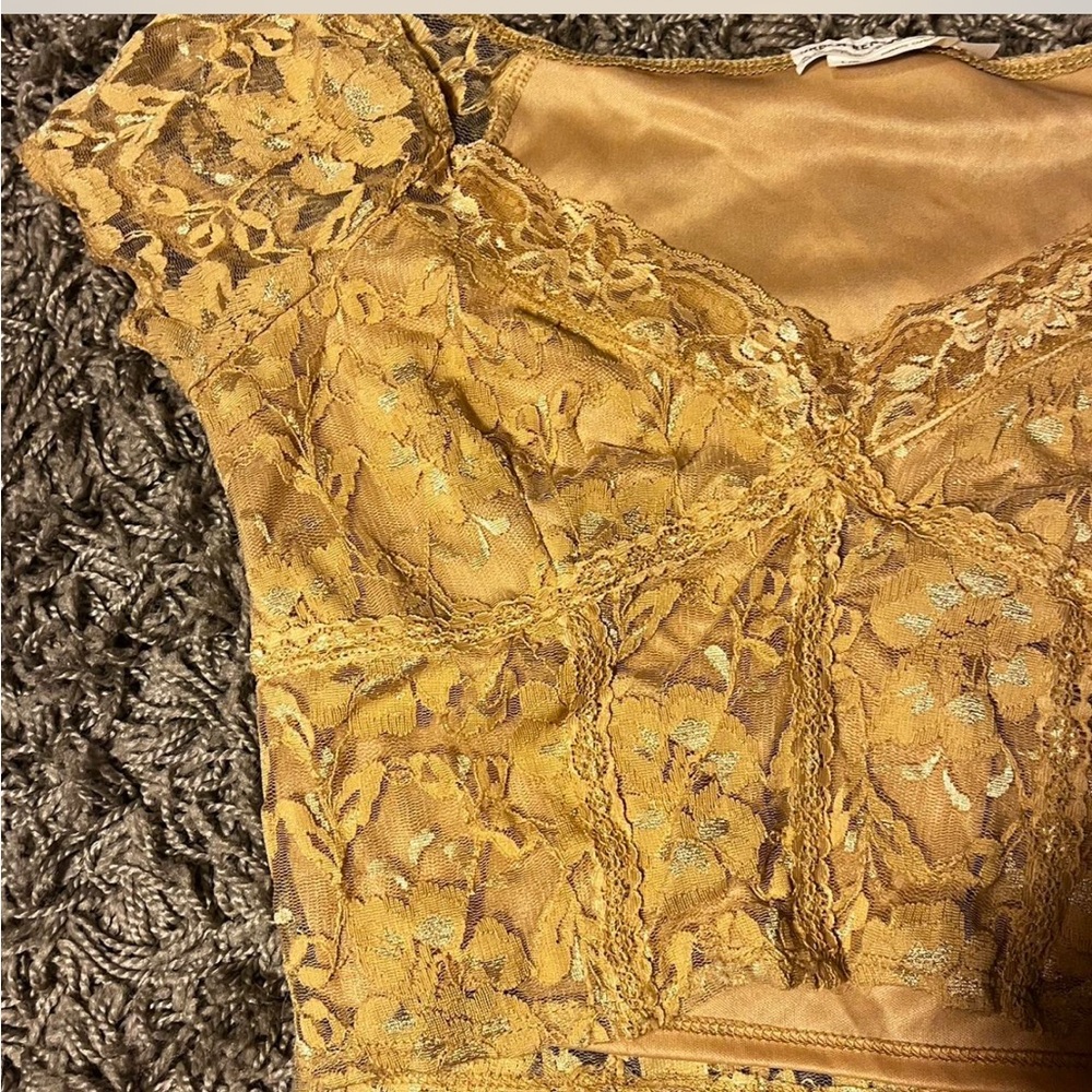 Gold lace top